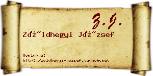 Zöldhegyi József névjegykártya
